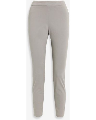 Fabiana Filippi Cropped Cotton-blend Twill Slim-leg Pants - Gray