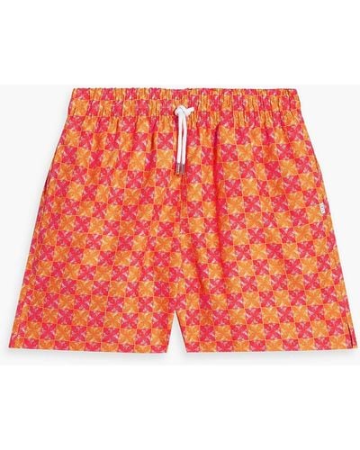 Derek Rose Tropez Mid-length Printed Swim Shorts - Red