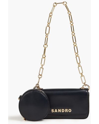 Sandro Leather Shoulder Bag - Black