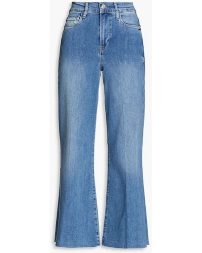 FRAME Le Palazzo Faded High-rise Wide-leg Jeans - Blue