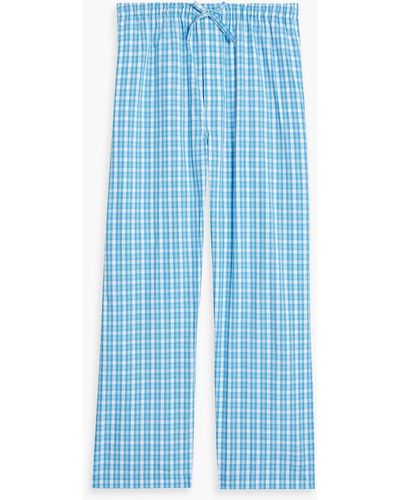 Derek Rose Barker Gingham Cotton-poplin Pajama Pants - Blue