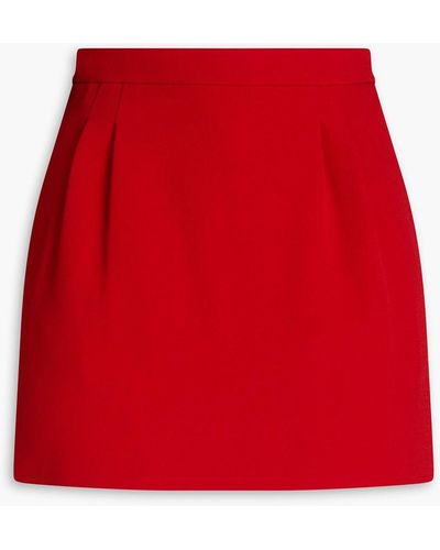 RED Valentino Pleated Crepe Mini Skirt - Red