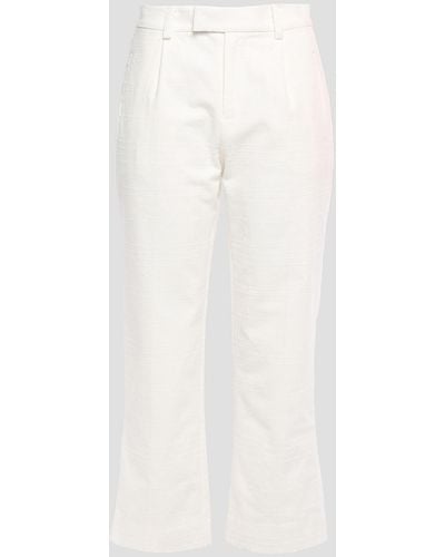 Equipment Cotton-blend Bouclé-tweed Kick-flare Pants - White