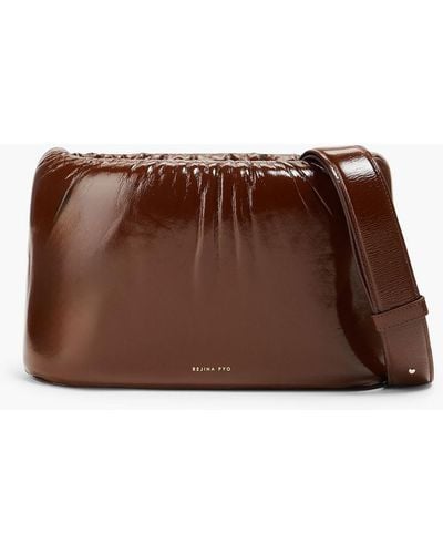 Rejina Pyo Patent-leather Shoulder Bag - Brown