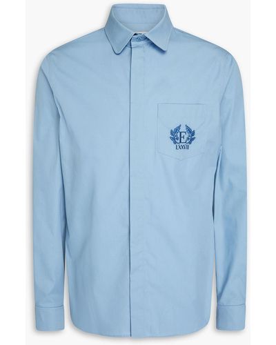 Erdem Luke Embroidered Cotton-poplin Shirt - Blue