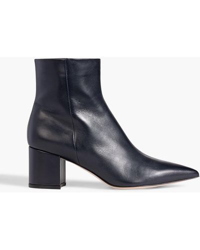 Gianvito Rossi Piper Leather Ankle Boots - Blue