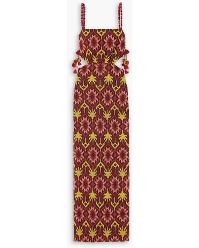 Johanna Ortiz Braided History Cutout Pom Pom-embellished Embroidered Woven Maxi Dress