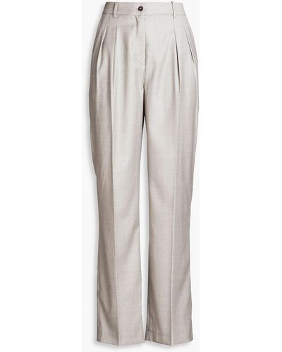 Loulou Studio Sbiru Pleated Wool Wide-leg Pants - Grey