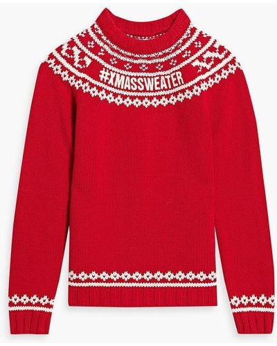 RED Valentino Jacquard-knit Wool-blend Sweater - Red