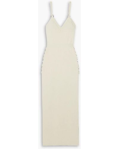 Rabanne Maxikleid aus strick mit ringdetails - Weiß