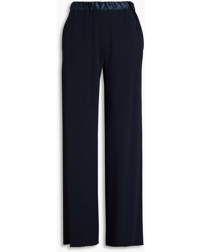 Emporio Armani Satin-trimmed Jersey Track Trousers - Blue