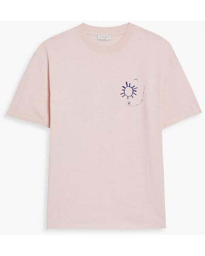 Sandro Printed Cotton-jersey T-shirt - Pink