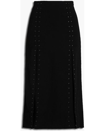 Maje Jude Embellished Crepe Midi Skirt - Black