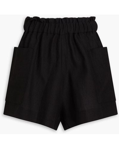 Casa Raki Emilia Linen Shorts - Black