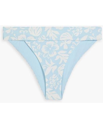 Onia Floral-print Mid-rise Bikini Briefs - Blue