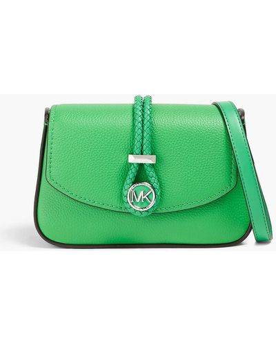 MICHAEL Michael Kors Lea Pebbled-leather Shoulder Bag - Green