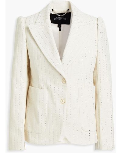 Marc Jacobs Crystal-embellished Cotton And Lurex-blend Corduroy Blazer - White