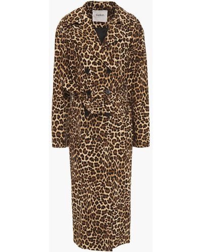 Ba&sh Fauve Leopard-print Cotton Trench Coat - Multicolour