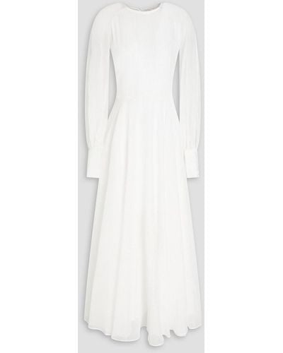 ROTATE BIRGER CHRISTENSEN Mary Open-back Metallic Georgette Bridal Gown - White