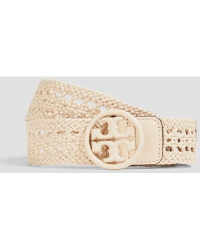 Tory Burch Woven Leather Belt - Natural