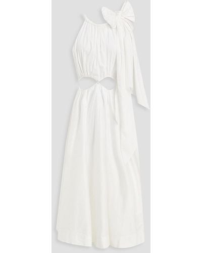 Aje. Henriette Cutout Cotton-twill Midi Dress - White