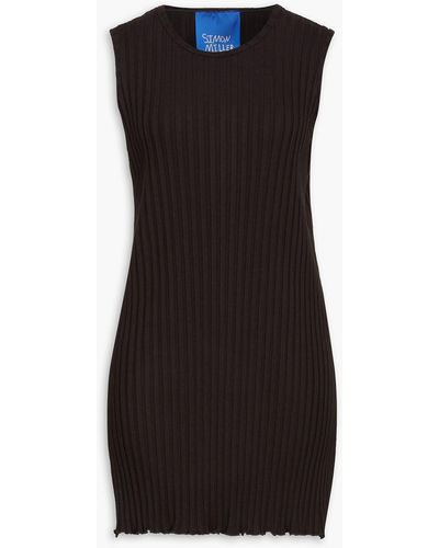 Simon Miller Ribbed Stretch-micro Modal Tunic - Black