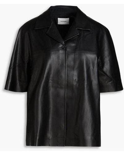 Holzweiler Vera Faux Leather Shirt - Black