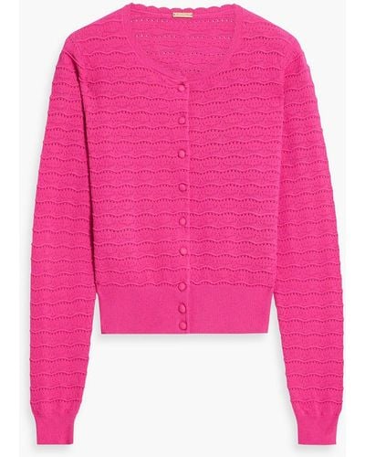 Adam Lippes Pointelle-knit Cardigan - Pink