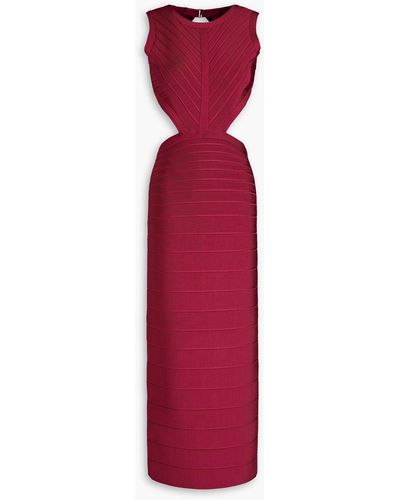Hervé Léger Cutout Bandage Maxi Dress - Red