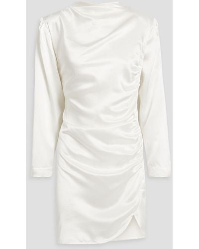 Envelope Jet Draped Silk-satin Mini Dress - White