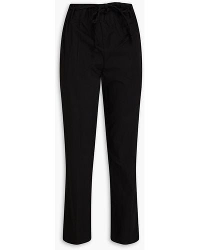 RED Valentino Cotton-blend Poplin Tapered Trousers - Black