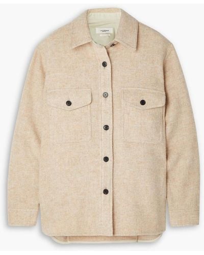 Isabel Marant Faxon Oversized Brushed Wool-blend Jacket - Natural