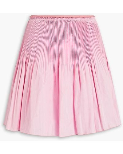 RED Valentino Gathered Plissé Taffeta Mini Skirt - Pink