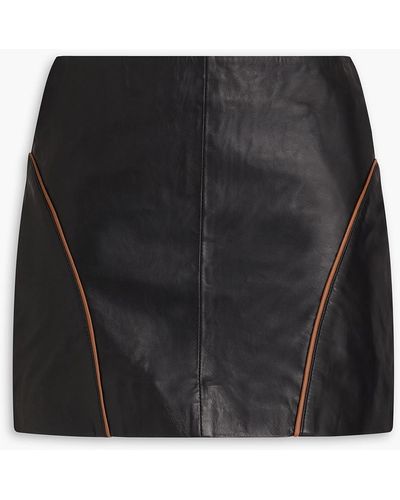 REMAIN Birger Christensen Leather Mini Skirt - Black