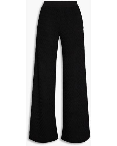 Missoni Crochet-knit Wide-leg Trousers - Black