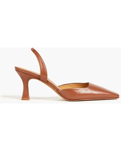 Rejina Pyo Leather Slingback Court Shoes - Brown