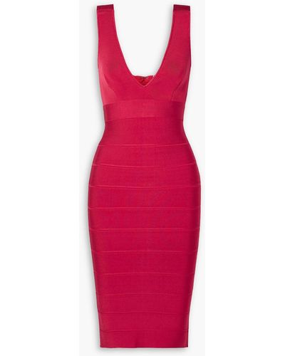 Hervé Léger Icon Recycled Bandage Midi Dress - Red