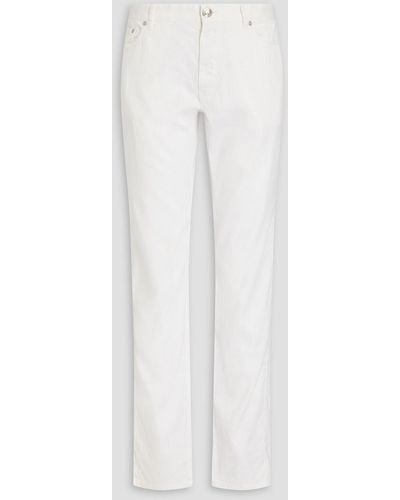 120% Lino Linen-blend Twill Trousers - White