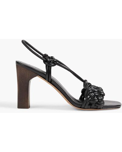 Vince Quenelle Braided Leather Slingback Sandals - Black
