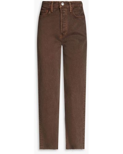 RE/DONE 70s Cropped High-rise Straight-leg Jeans - Brown