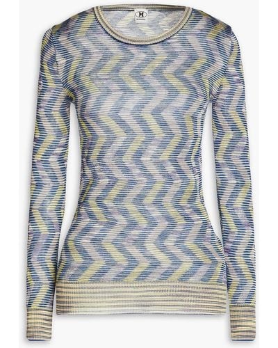 M Missoni Crochet-knit Sweater - Blue