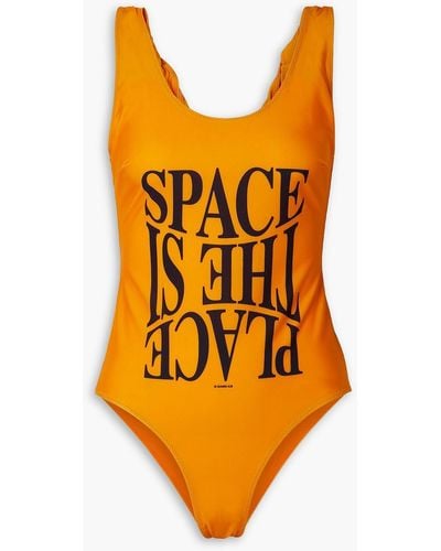 Ganni Printed Swimsuit - Orange