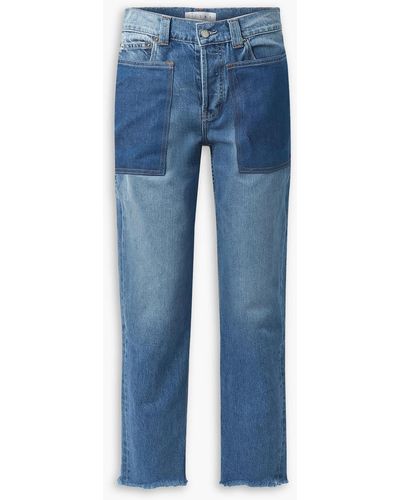 Tre by Natalie Ratabesi Callisto Frayed High-rise Straight-leg Jeans - Blue