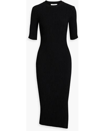 FRAME Ribbed-knit Midi Dress - Black