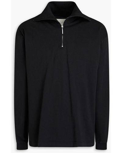 Studio Nicholson Relay Cotton-jersey Half-zip Turtleneck Top - Black
