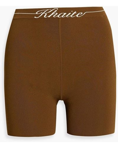 Khaite Bryant Stretch-knit Shorts - Brown
