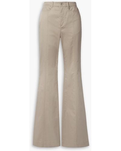 Proenza Schouler Cotton-blend Twill Flared Trousers - Natural
