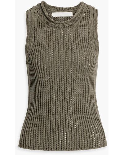 Dion Lee Crochet-knit Cotton Tank - Green