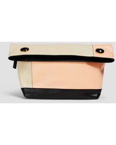 Marni Embellished Color-block Pouch - Natural