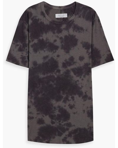Rag & Bone Haydon Tie-dyed Linen And Cotton-blend Jersey T-shirt - Black
